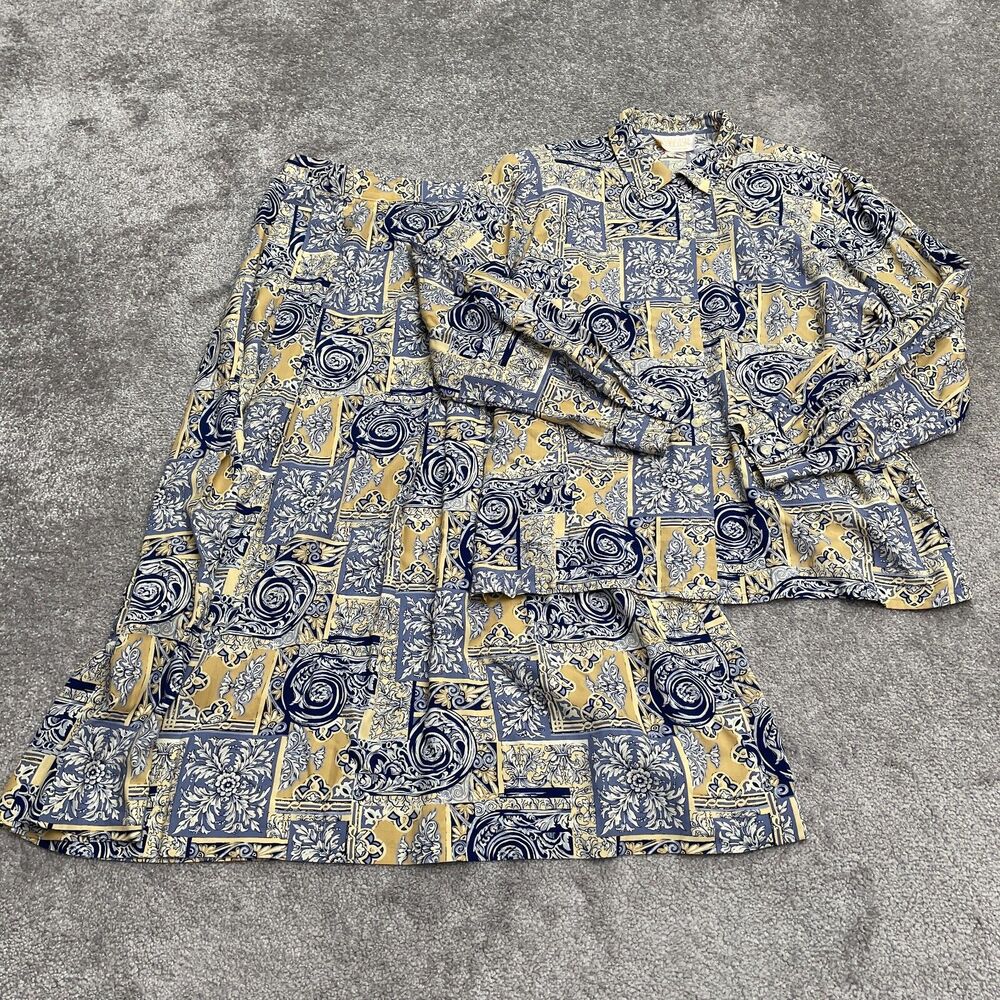 Pendleton Vintage Set Of 2 Pleated Skirt Blouse Women 10 Multi Floral Coordinate